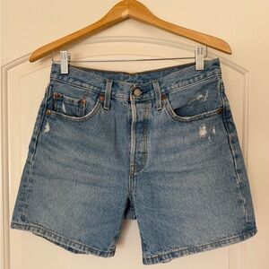 Levi’s Classic 502 Light Blue Denim Jean Shorts - Women's Casual Cut
